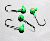 #212, 4 each Tungsten Walleye, & Perch Jig, 3/16 oz, #1 Hook, Moldy Bread