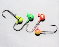 #620, 4 each Tungsten Walleye, & Perch Jig, 1/16 oz, #4 Hook, Multi Color