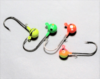 #621, 4 each Tungsten Walleye, & Perch Jig, 1/8 oz, #2 Hook, Multi Color