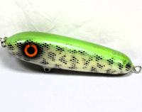 Hughes River Musky 5" Hughey Bait Color; Lime Pearl Shad