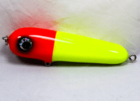 Hughes River Musky 5" Hughey Bait Color; Orange Fluorescent Head x Chartreuse