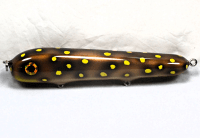 Hughes River Musky Lucky 7" Hughey Bait Color; OL Yellow Spot Brown Bullfrog