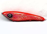 Hughes River Musky Baits, 8" Shaker, Color; Bright Red Cisco