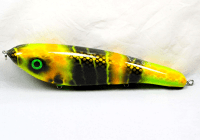 Hughes River Musky Baits, 8" Shaker, Color; HR Scaled Blackstone