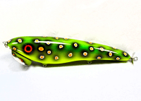 Hughes River Musky 8" SpeedWaker Top Water Bait, Color: White Spot Pond Frog