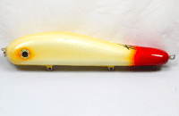 Hughes River Baits 8" Hump Back, Color: White Pearl w/Blood Tail
