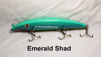 Fat AZ Raptor 8"Musky Glide Bait Emerald Shad