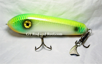 H&H 7" JC Round Nose Glide Bait with Stinger Tail, Lime Shad