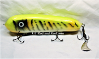 H&H 7" JC Round Nose Glide Bait with Stinger Tail, Citrus Tiger