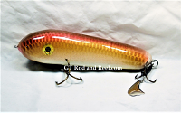 H&H 7" JC Round Nose Glide Bait with Stinger Tail, Red Sucker