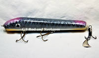 H&H 10" Classic Round Nose Glide Bait, with Stinger Tail, Sapphire Web