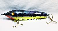 Muskie Safari Mr. Automatic 6" Count-Down Glide Bait Sapphire Shade X Chartreuse