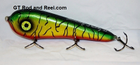 Smuttly Dog Baits Lures 7" Stubby D, Color; Blood Belly Sparkling Tiger