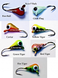 7 each, Multi Color, Tungsten Ice Fishing Tear Drop Jig, .08 Gram, #14, Hook, 4.0mm, Multi Color 