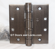 Hager Hinge BB1168 Full Mortise Hinge 4 1/2" x 4 1/2" US10b Oil Rubbed Bronze with Non Removable Pin