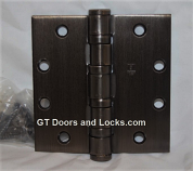 Hager Hinge BB1168 Full Mortise Hinge 5" x 5" US10d Dark Oil Rubbed Bronze with Non Removable Pin