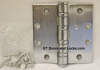 Hager Hinge BB1168 Full Mortise Hinge 4 1/2" x 4 1/2" US26d Satin Chrome with Non Removable Pin