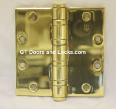 Hager Hinge BB1168 Full Mortise Hinge 5" x 5" US3 Polished Brass with Non Removable Pin
