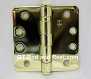 Hager RCBB1279 Hinge 1 Each 4" x 4" 1/4" Radius Ball Bearing Hinges US3 Bright Brass
