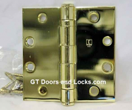 Hager Hinge BB 1279 4" x 4" Square Corner Bright Brass US3