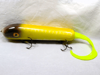 H&H 8" JC  Round Nose Glide Bait with Soft Tail, Yellow Catfish 
