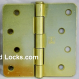 Hager Hinges 4" x 4" RC1741 1/4" Radius US4 Satin Brass