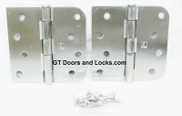 Hager Hinges RC1847-1848 5/8 Radius x Square Corner 4" x 4" US26 Satin Chrome 2 Each Hinges