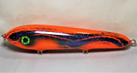 Hughes River Musky 7" Bait Top Prey Color; Fluorescent Orange HR Scale Glittered