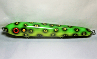 Hughes River Musky 8" Bait Top Prey Color: Green Psyco Dot Frog