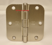 Hager RC1842 Hinge 3-1/2" x 3-1/2" Satin Nickel 5/8" Radius Corner